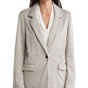 Sanctuary Catalina notch lapel plaid print coat spring fall size XL DEWE…